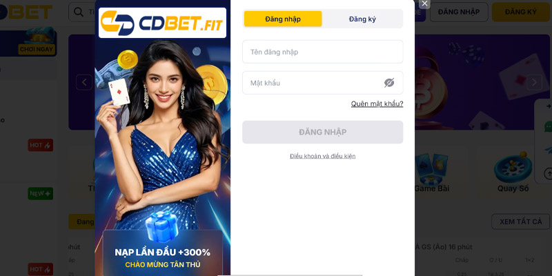 Các bước đăng nhập Cdbet đơn giản