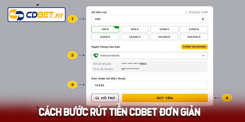 Các bước rút tiền Cdbet đơn giản và chuẩn xác